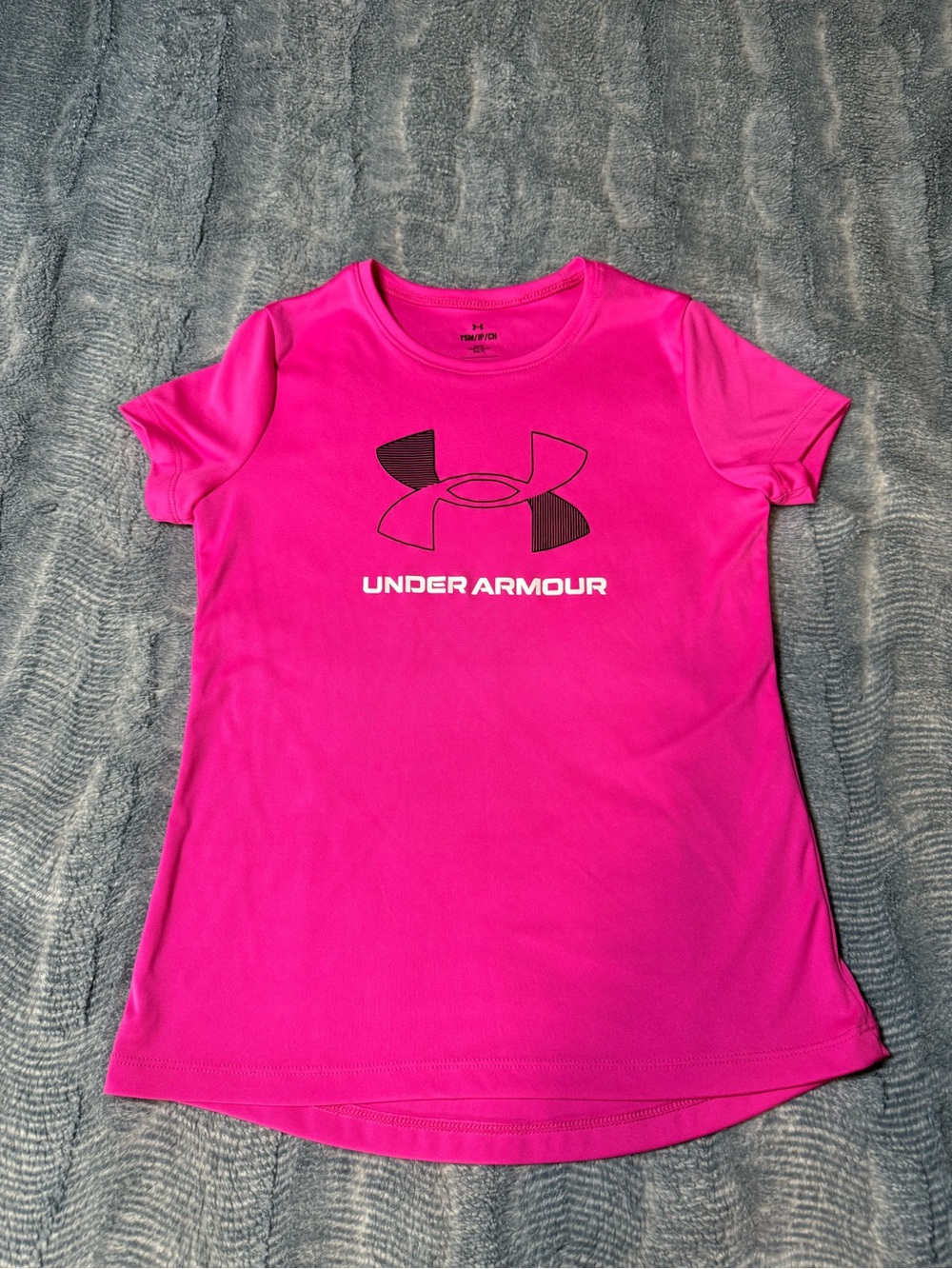 Under Armour Bright Pink Logo Short Sleeve Tee